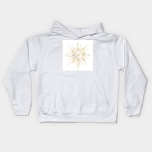 Modern White Gold Sun Moon Planet Universe Mandala Kids Hoodie